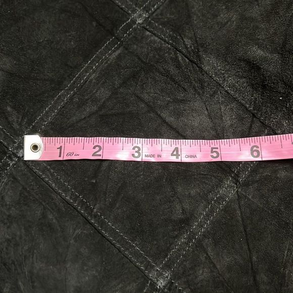 Willi Smith Black Patchwork Suede Leather Midi Skirt Fully Lined  Sz 12 EUC - Picture 9 of 11